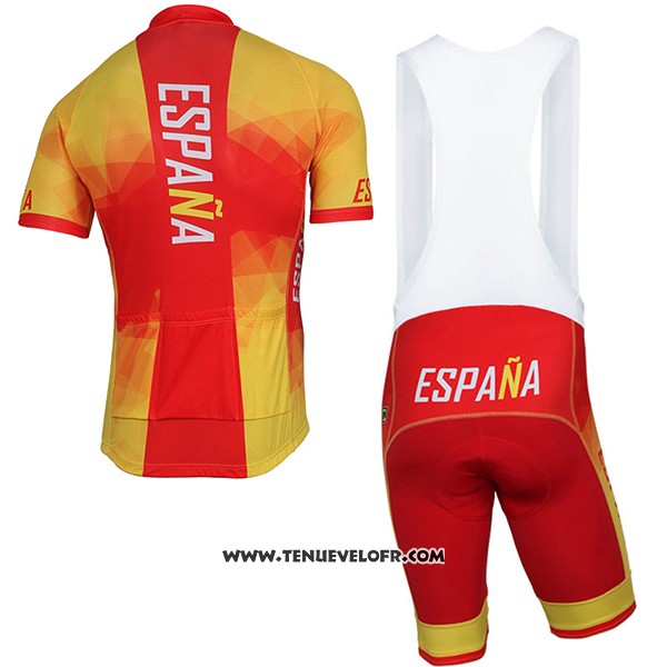 2017 Maillot Ciclismo Espagne Jaune et Rouge Manches Courtes et Cuissard